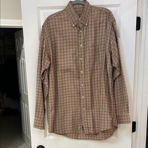 Burberry Tan and Black Checkered Shirt